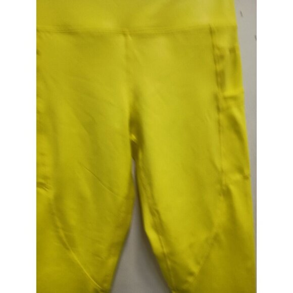 Zyia Active Womens Light N Tight Leggings Size 6-8 Neon Yellow Metallic Hi-Rise - Picture 2 of 9